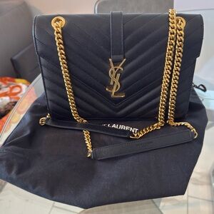 Saint Laurent Medium Leather Envelope Bag